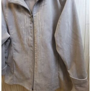 Allison Daley, Cordouroy Jacket Gray Plus Size 18‎